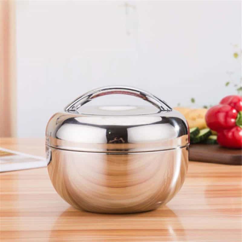 lunch box ronde inox 0.8l 1l 1.3l avec poignee 2
