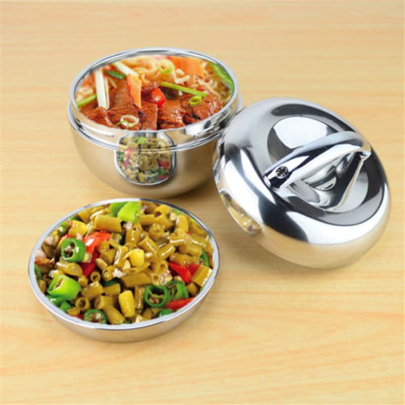 lunch box ronde inox 0.8l 1l 1.3l avec poignee 5