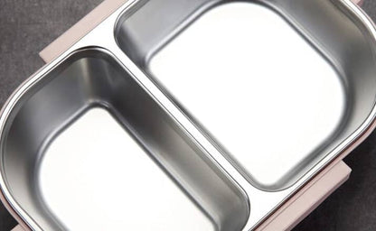 lunch box rose double compartiment avec couvercle transparent 5