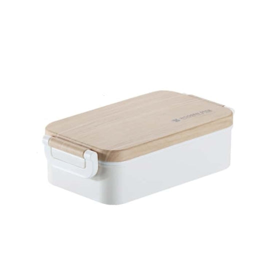 lunch box sans bpa plastique wooden style blanche