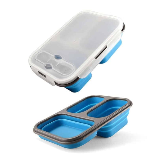 lunch box silicone bleue compatible micro ondes 1