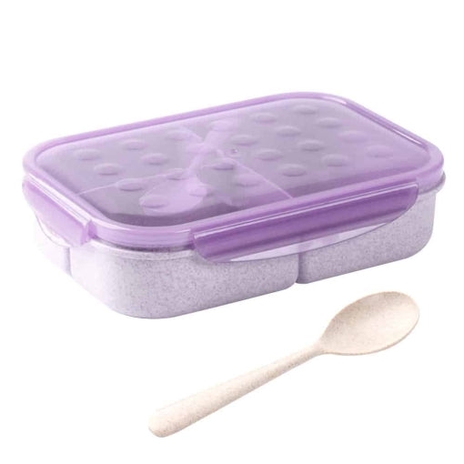 lunch box violette triple compartiment en fibre de ble 1