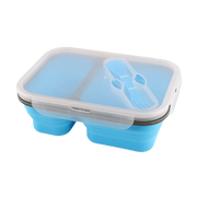 lunchbox double compartiment en silicone bleue 1