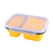 lunchbox double compartiment en silicone jaune 1