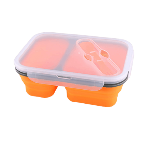 lunchbox double compartiment en silicone orange 1