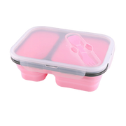 lunchbox double compartiment en silicone rose 1