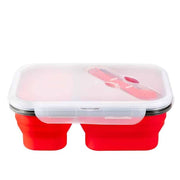 lunchbox double compartiment en silicone rouge
