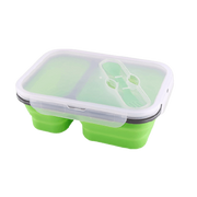 lunchbox double compartiment en silicone verte 1