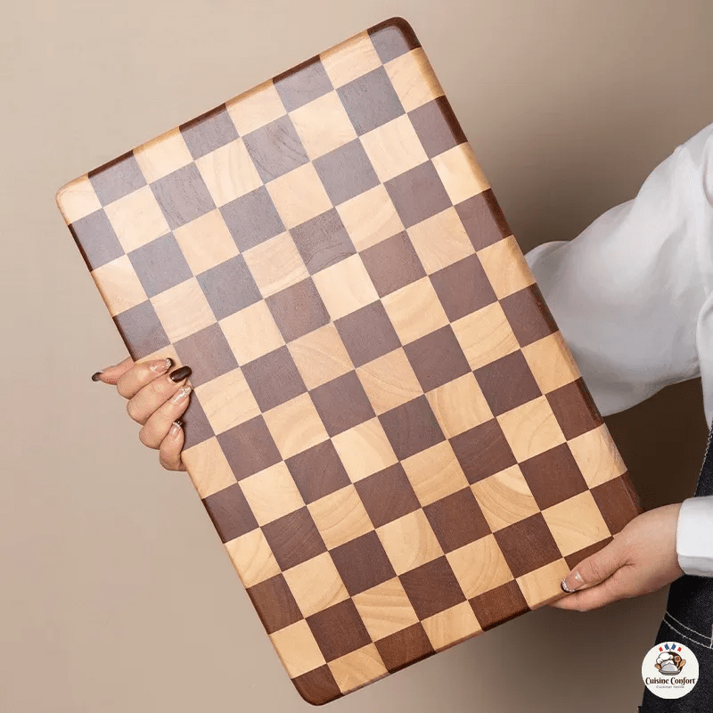 planche a decouper acacia damier cuisine massif image 1