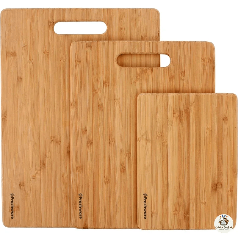 planche a decouper bamboo lot de 3 cuisine image 2