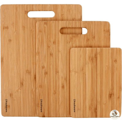 planche a decouper bamboo lot de 3 cuisine image 2