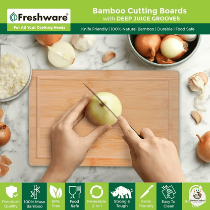planche a decouper bamboo lot de 3 cuisine image 5