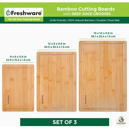 planche a decouper bamboo lot de 3 cuisine image 6