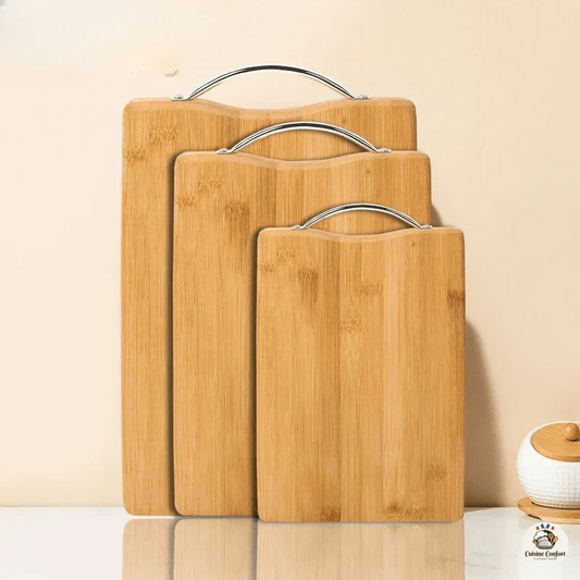 planche a decouper bambou naturel avec mousse image 1