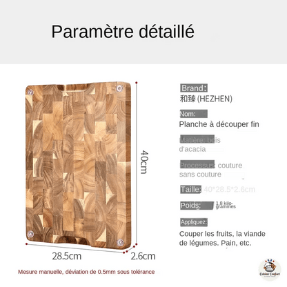 planche a decouper hezhen acacia double face image 2