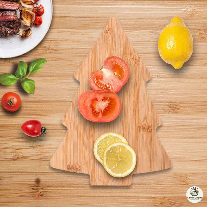 planche a fromage en bambou irreguliere forme arbre image 6