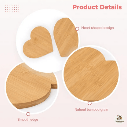 planches a decouper bambou forme coeur massif decoratives image 4