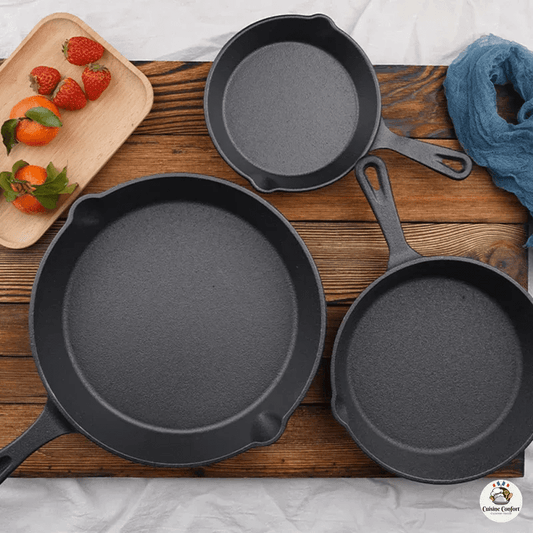 poele a frire en fonte antiadhesif polyvalente omelette image 1