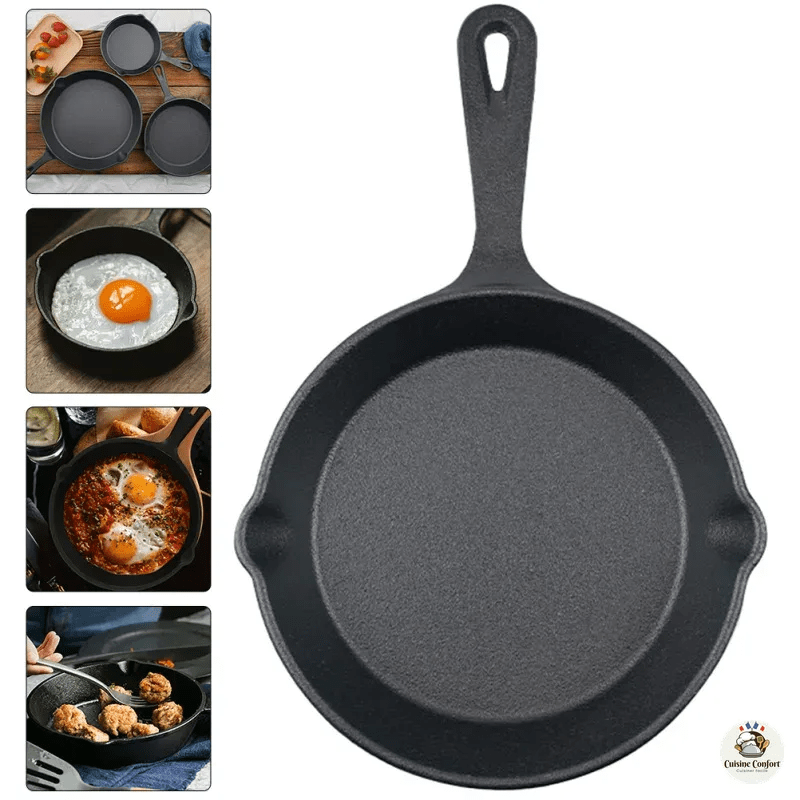 poele a frire en fonte antiadhesif polyvalente omelette image 2