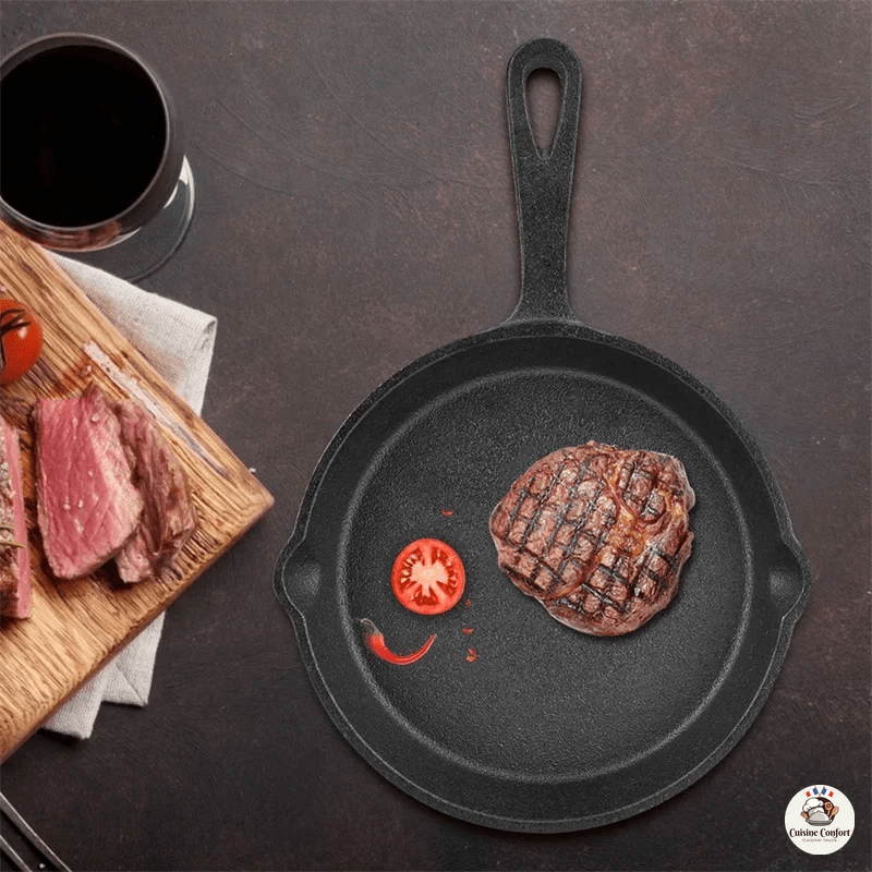 poele a frire en fonte antiadhesif polyvalente omelette image 3