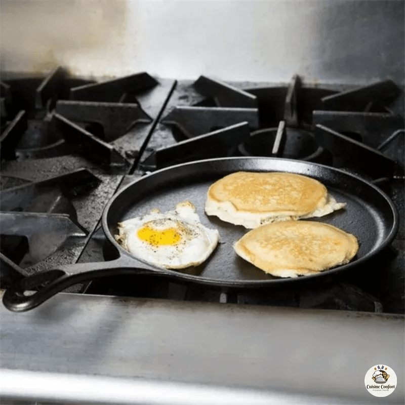 poele a frire en fonte antiadhesif polyvalente omelette image 4