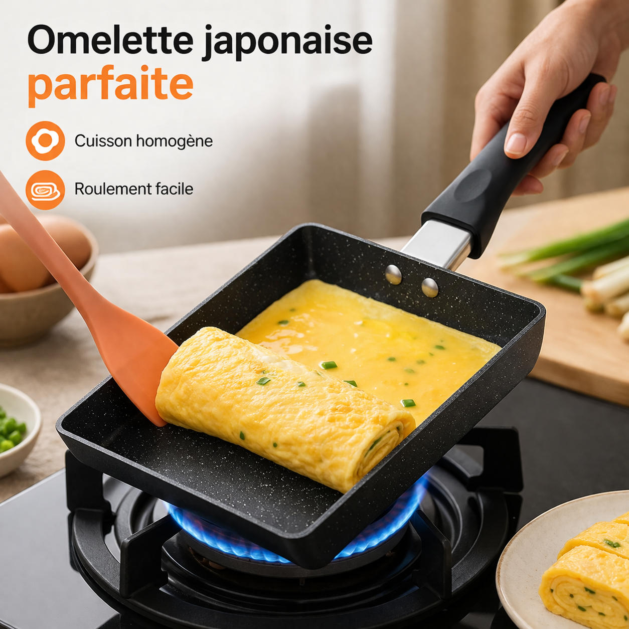 Poêle à Omelette Rectangulaire Japonaise Antiarina