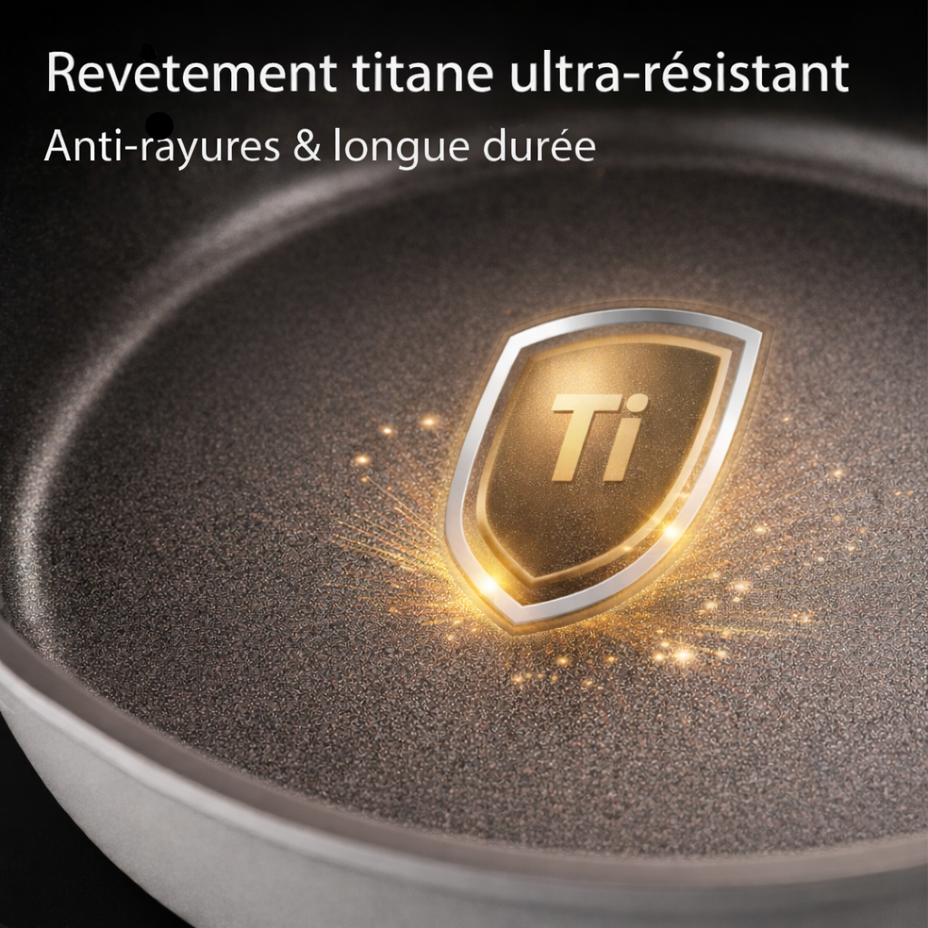 Poêle en Titane Antiadhésive Induction