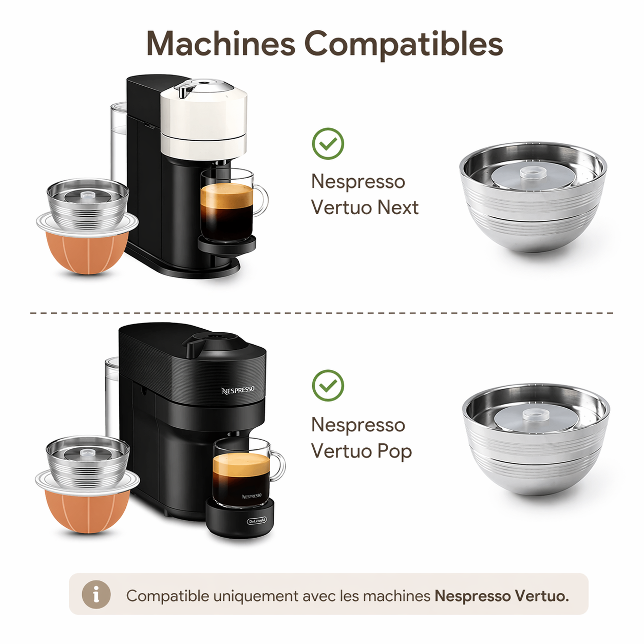 Capsule café acier inoxydable Vertuo