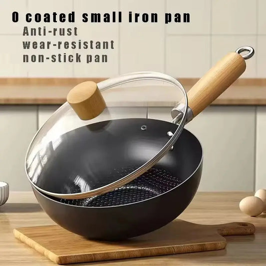 Wok antiadhésif en fonte