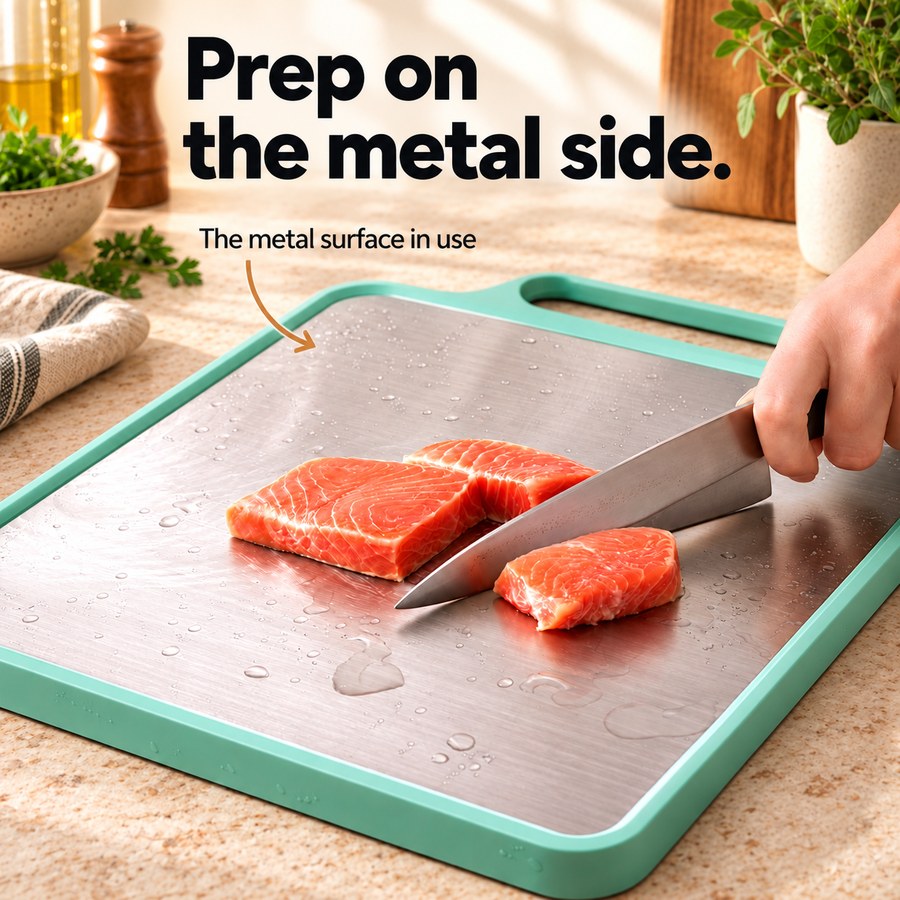 Prep on the metal side. The metal surface in use