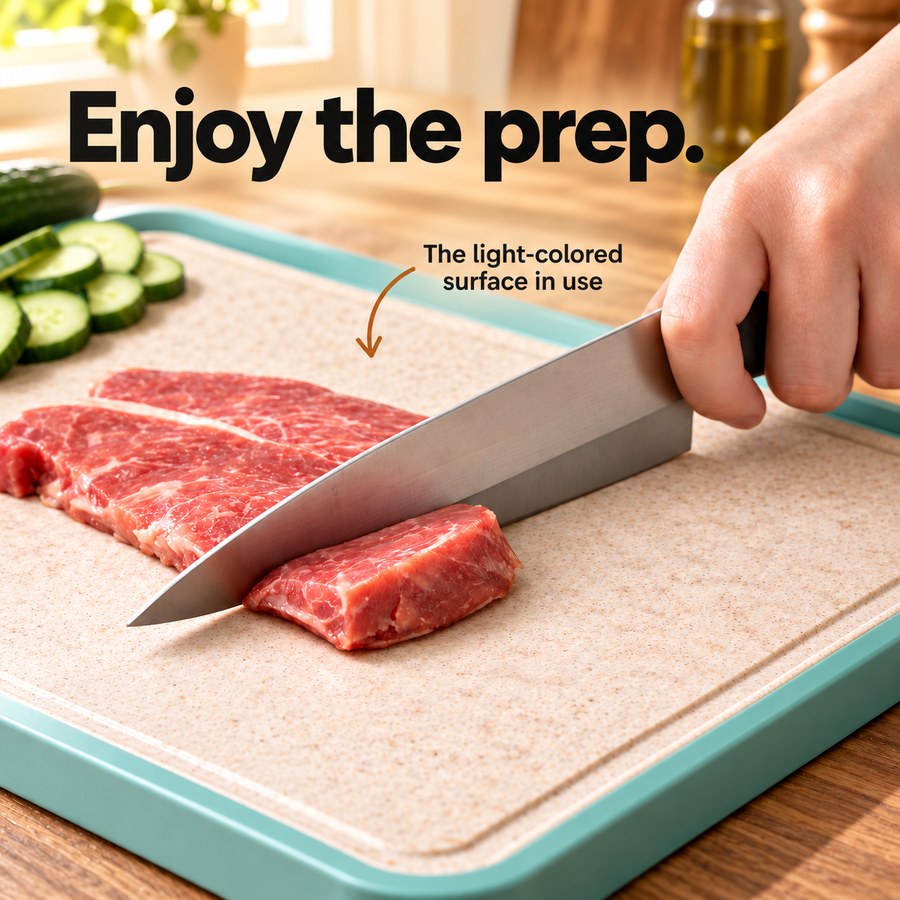 Enjoy the prep. The light-colored surface in use