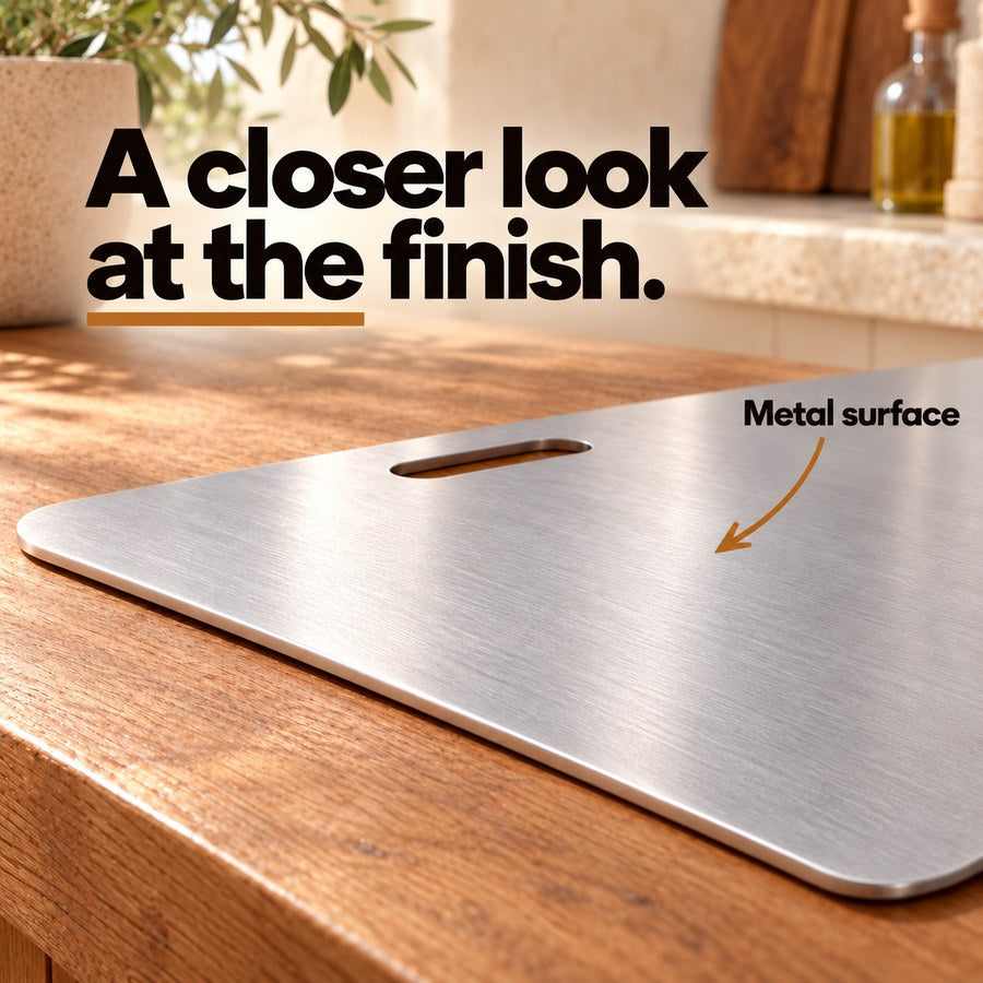 A closer look at the finish. Metal surface