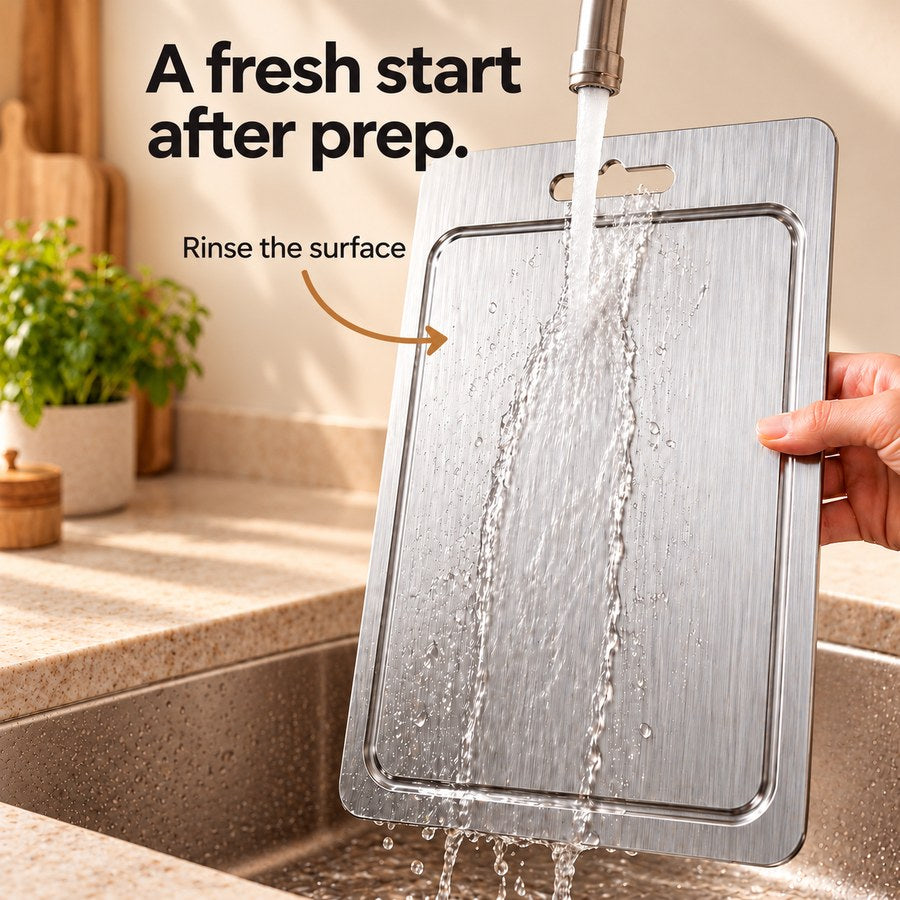 A fresh start after prep. Rinse the surface