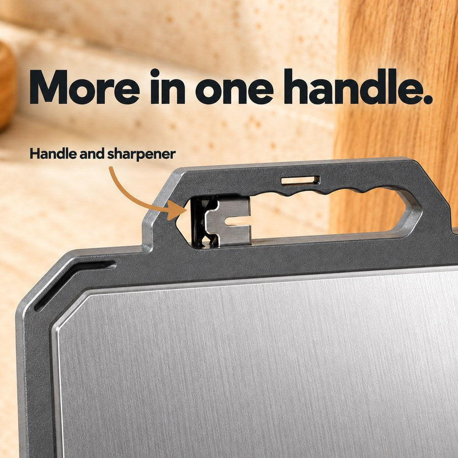 More in one handle. Handle and sharpener