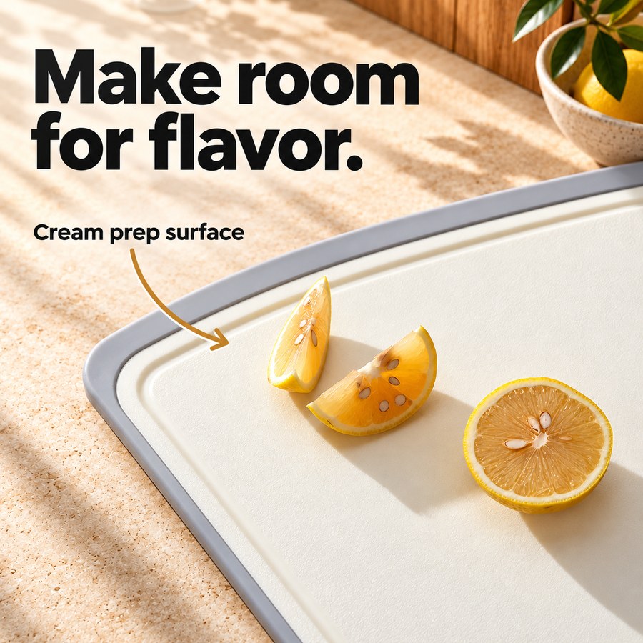 Make room for flavor. Cream prep surface