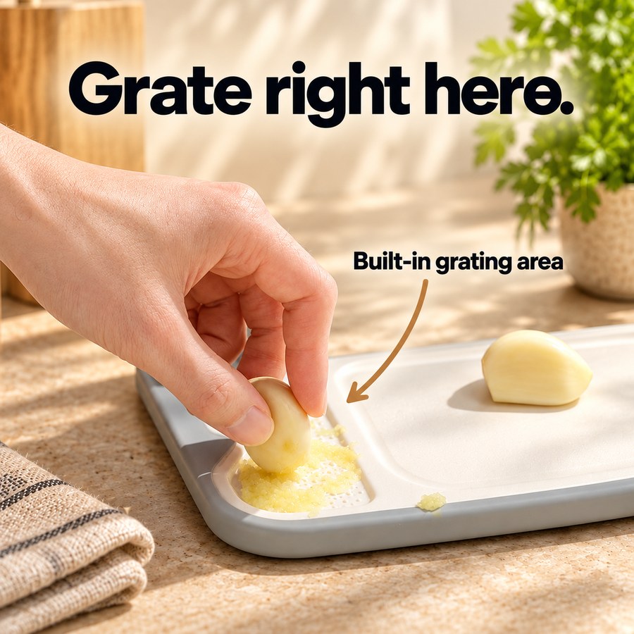 Grate right here. Built-in grating area