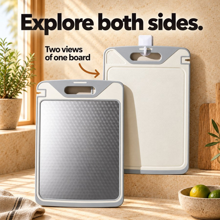 Explore both sides. Two views of one board