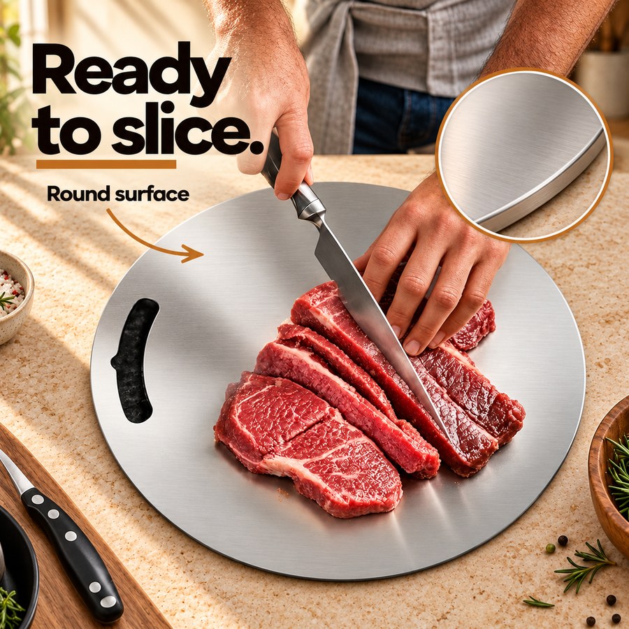 Ready to slice. Round surface