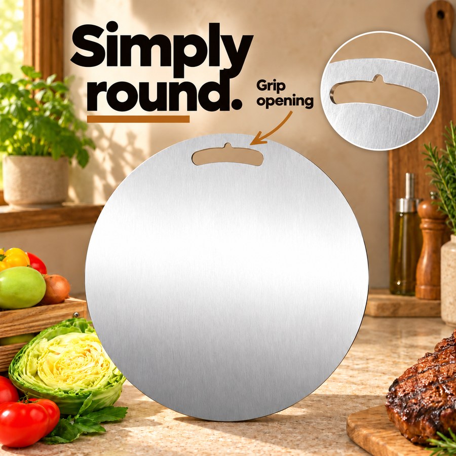 Simply round. Grip opening