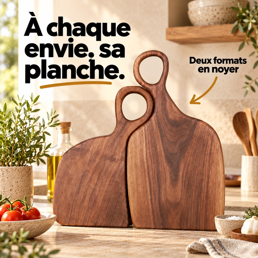 À chaque envie, sa planche. — Deux formats en noyer