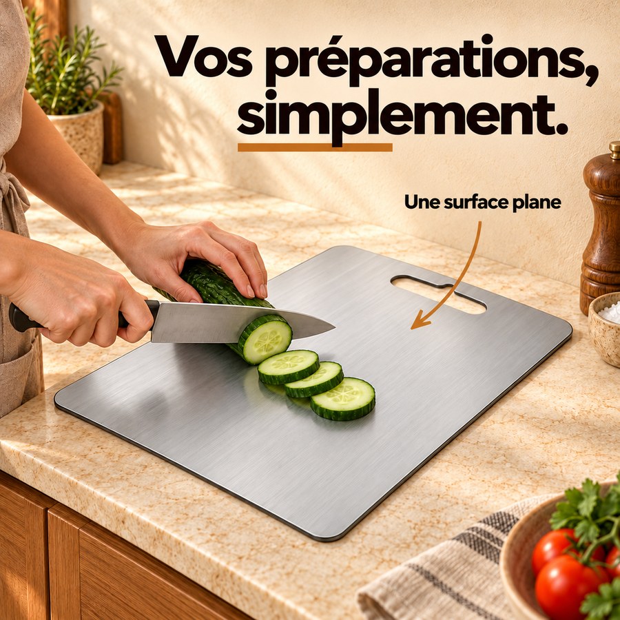 Vos préparations, simplement. Une surface plane