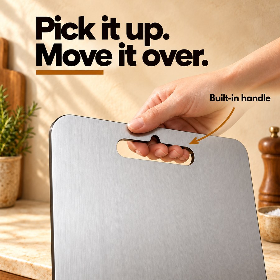 Pick it up. Move it over. Built-in handle