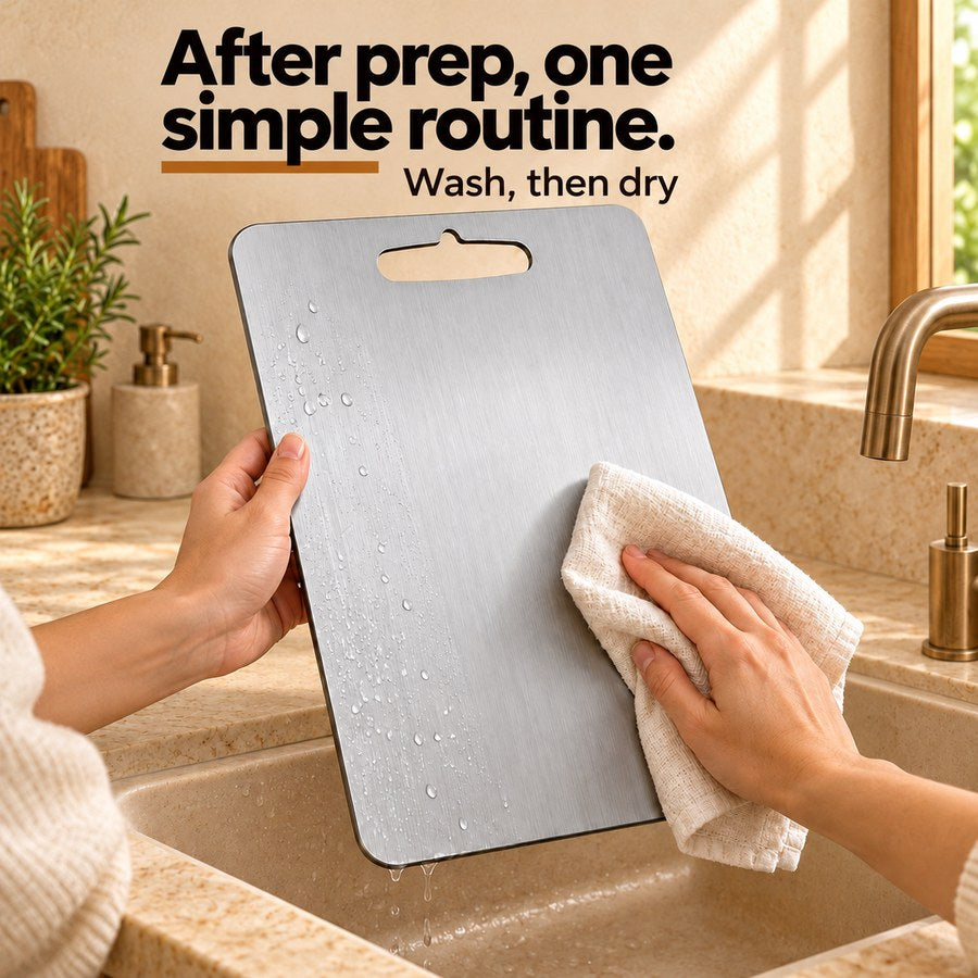 After prep, one simple routine. Wash, then dry