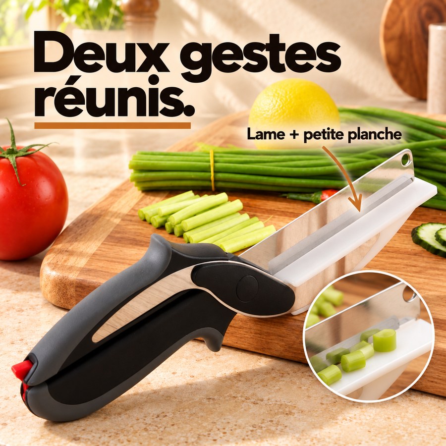 Deux gestes réunis. Lame + petite planche