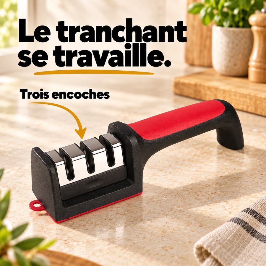 Le tranchant se travaille. — Trois encoches
