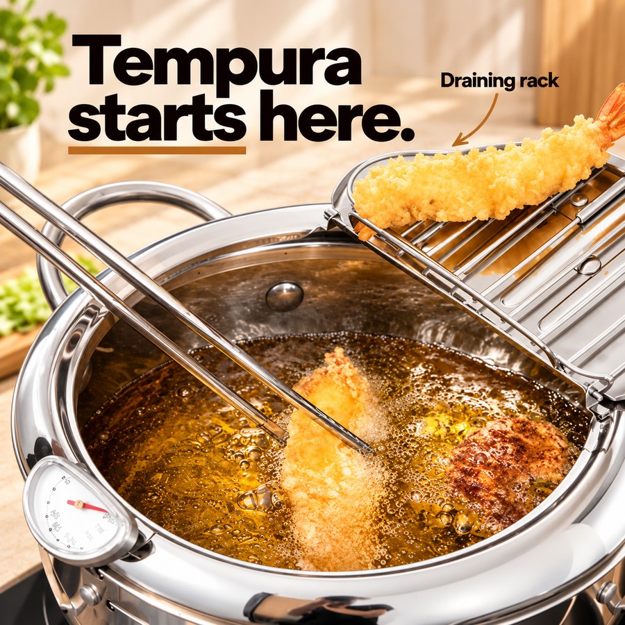 Tempura starts here. Draining rack