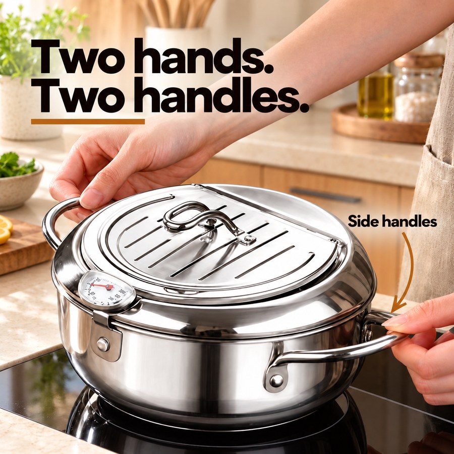 Two hands. Two handles. Side handles