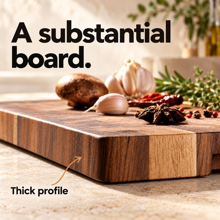 A substantial board. Thick profile