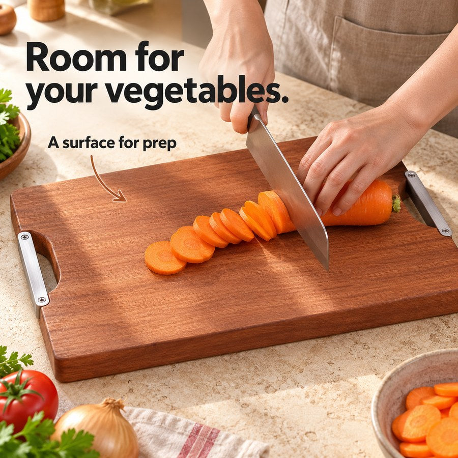 Room for your vegetables. A surface for prep