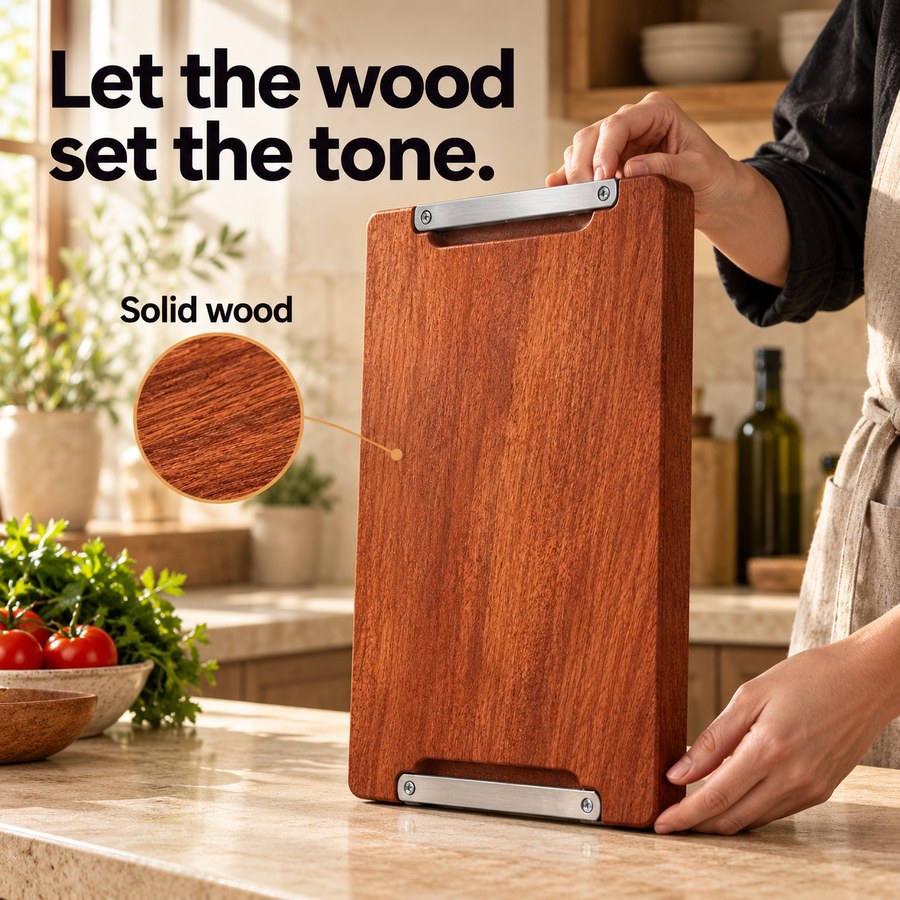 Let the wood set the tone. Solid wood